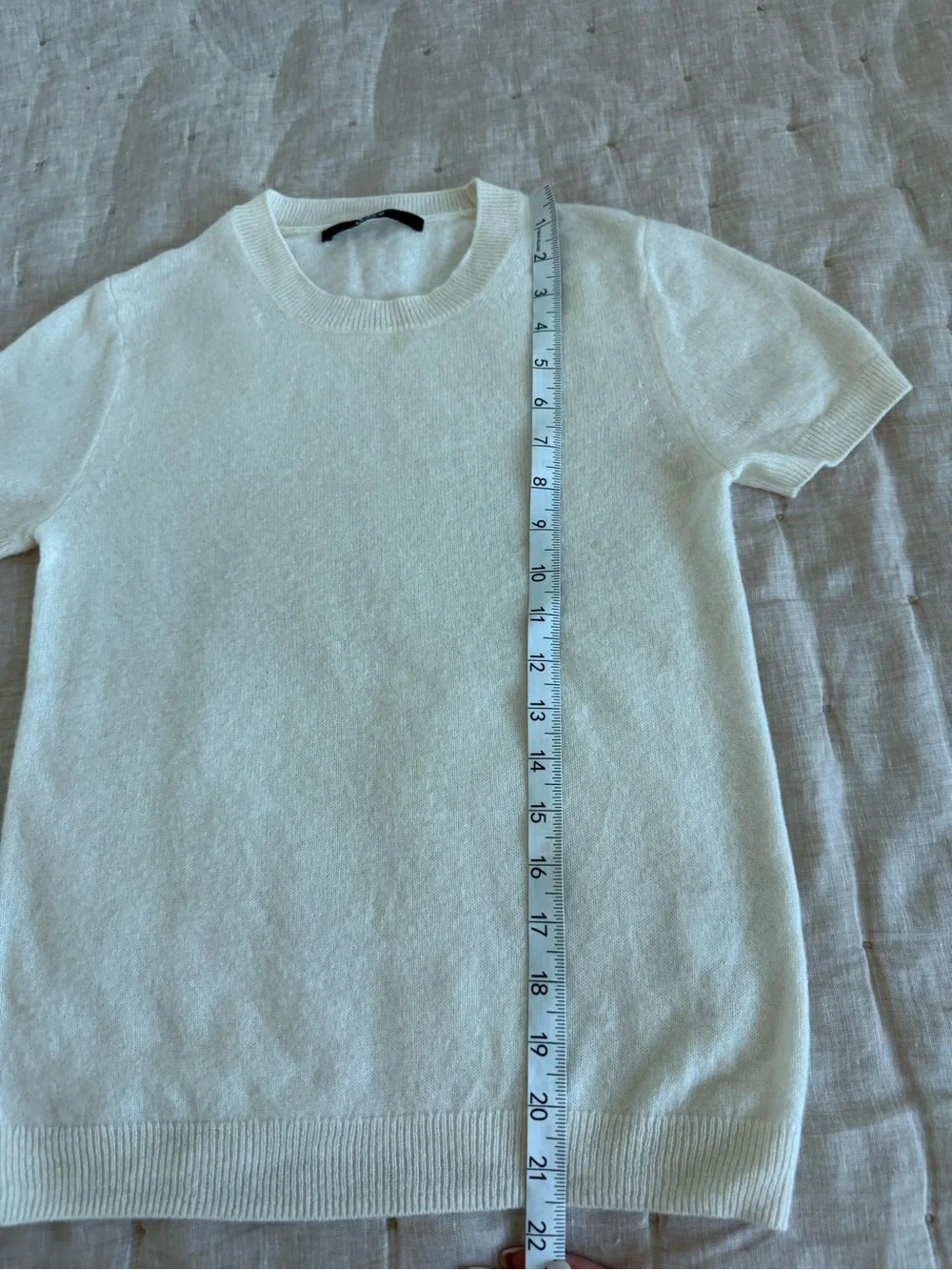 Quince Mongolian Cashmere Tee in Ivory size Small - Picture 7 of 10